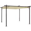 Outsunny Gazebo Pergola da Giardino per Esterno in Poliestere Struttura in Acciaio, Bianco, 350 x 350 x 230 cm|Aosom