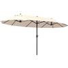 Outsunny Ombrellone Parasole da Giardino Esterno Tessuto Poliestere 4.6 x 2.4m Beige|Aosom