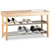 Relaxdays 10021566 Panca Scarpiera con Scomparto Interno, Bambù, Panchetta Porta-Scarpe, 6 Paia, HxLxP: 43x74x30 cm, Marrone
