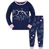 Colobe Pigiama Ragazza Unicorno Sirena 100% Cotone Lungo Biancheria da Notte Vestiti Bambina Invernale Due Pezzi Impostato Natale Regalo per Bambini 2-3 Anni