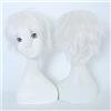 S-noilite, Parrucca unisex con taglio corto e dritto, in stile anime, per cosplay e feste, colore bianco