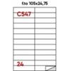 MARKIN Etichette bianche permanenti Markin Copiatabu 105x24,75 mm - 24 et./ff - conf. 100 ff A4 - X210C547