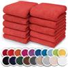 NatureMark Confezione da 10 salviette in spugna, in 100% cotone, da 30 x 30 cm, asciugamani per il viso, Rosso