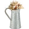 Relaxdays Vaso per Fiori Shabby Chic, Brocca Portafiori in Metallo Zincato, Stile Vintage, Giardino, Salotto, Argento
