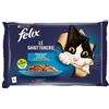 Purina Felix Gatto Le Ghiottonerie, con Salmone e Tonno in Gelatina, 4x85gr