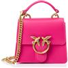 Pinko Love One Top Handle Micro Light Vitello Seta, Borsa Donna, N17Q_Pink Antique Gold, Taglia Unica