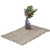 Relaxdays Tappetino di Iuta, 60x90 cm, Tappeto Corridoio, Camera Letto, Salotto, Fibre Intrecciate, Beige Bianco Crema