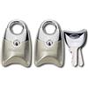 Master Lock 195EURTSN Confezione da 2 Lucchetti a Chiavi con Archetto con Protezione, Grigio, 4,4 x 2 x 1,4