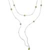 GOLD ART Collier lungo in oro con diamanti e peridot