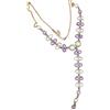 GOLD ART Collier in oro rosa con ametista, peridoto e diamanti