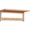HOMCOM Appendiabiti con Mensola Attaccapanni a Parete con Ripiano Bambù 50 × 16 × 17.5cm|Aosom