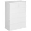 HOMCOM Cassettiera 6 Cassetti con Design Antiribaltamento, in Truciolato, 80x39x115 cm, Bianco|Aosom