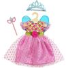 Heless 1440 - Vestiti per Bambole in Stile Principessa Lillifee, Vestito con Corona Glitterata e Mascherina per Gli Occhi per Bambole e Peluche di Dimensioni 28-35 cm