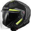 LS2 Casco Moto Jet LS2 Infinity 2 Focus Colore Nero Giallo OF603