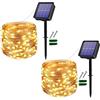 Useber Luci Solari Esterno,[2 Pezzi] 12M 120LED LED Catena Luminosa Esterno Filo Luci Led,8 Modalità Impermeabile Luci Natale Esterno per Balcone,Giardino,Terrazza-Bianco caldo