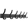 Anjuer Appendiabiti Appendiabiti 6 Ganci Abbigliamento Pesante Supporto per Cappelli Lega di Alluminio Nero