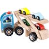Baroni Toys Bisarca Giocattolo in Legno per Bambini 6 Pezzi, Furgone con Accessori e Macchinine Incluse, Gioco Educativo di Ruolo per Bambini 3 + con Confezione Regalo, 28x10x8 cm