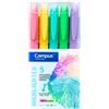 Campus - Evidenziatori Pastello, Matita pennarello con punta smussata, confezione da 5 evidenziatori pastello, evidenziatori a base d'acqua (confezione da 5)