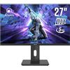 ATLANTIS Monitor 27 pollici Gaming 100Hz, schermo 27, Full HD 1920x1080, VGA HDMI e DP, MULTIMEDIALE,FreeSync,alzabile inclinabile, pivot risposta 5ms,Contrasto 1000:1,Angolo 178/178,Cavo HDMI e DP