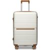 British Traveller Valigia 55CM Trolley Rigida PP Leggero con TSA Lucchetto (20pollici, Bianco)