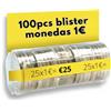 ALEJANDRO FUENTES AF® - 100 Blister Monete, Pack 100 Blister Monete 1 euro | Formato europeo, Organizza e protegge i tuoi contanti, Conta Monete Euro, Porta Monete plastica, Blister per Monete