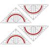 JIANTA Geometria Triangolo, 10Pcs Geometria di Triangolo in Plastica Trasparente, Squadra Geometrica 16cm, Geometrica Per Scuola e Ufficio Studenti Designer(4Pz Rosso)
