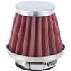 CarBole Filtro aria per moto,Filtro di aspirazione dell'aria multiapplicazione doppio strato in acciaio calibro 38/39/40mm per motocicletta/scooter/ATV/ciclomotore