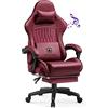 GTPLAYER Sedia Gaming Ergonomica con Poggiapiedi e Altoparlante Bluetooth Poltrona Ufficio Scrivania Sedie Girevole Musicale con Braccioli di Collegamento