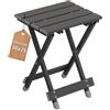 Tomaino - Tavolino Pieghevole Alluminio - 30x25x38h cm - Piccolo Tavolo d'appoggio per Casa, Giardino, Balcone, Campeggio (alluminio Nero)