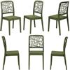 REDÒKASA Set 6 sedie in polipropilene MEDEA, MADE IN ITALY, impilabile, idrorepellente, resistenza raggi UV, design moderno per sala da pranzo, cucina, bar, ristoranti, giardino (Verde Oliva, 6)