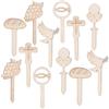 Logbuch-Verlag 12 piccoli centrotavola per comunione, muffin in legno, per battesimo, decorazione torta, simboli cristiani, 10 cm