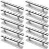 LYCXAMES 10 maniglie autoadesive per mobili, in acciaio inox, senza foratura, maniglie per porte, cassetti, per mobili da cucina, porte scorrevoli, porta del balcone, finestre, 148 mm, argento