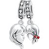 LaMenars Girl & Bow Tie Girl Charms in argento 925 per bracciali e collane da donna Ciondolo pendente per Natale San Valentino Regali per la festa della mamma per le ragazze