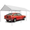 Megashopitalia Gazebo Per Auto Garage Box Parcheggio Da Esterno 3x6MT In Acciaio Impermeabile Bianco