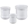 Relaxdays Set da 3 Vasi per Piante Antichi, Decorativi, con Manici, Stile Vintage, Impilabili, in Ferro, Design C,Bianco