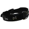 Nobby Cerro - Collare in Pelle per Cane, 45 x 30 mm, Colore: Nero/Marrone