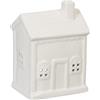 Relaxdays Casetta Portacandele in Ceramica, Casa Luminosa Porta-Tealight, per 1 Candelina, HLP: 12,5 x 9 x 7 cm, Bianco