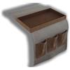 DRW Portamando per lato divano con vassoio ecopelle beige e marrone 35x2x70 cm