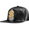 COSAVOROCK Cappello Hip Hop Nero Costume da Rapper Berretto da Baseball in Pelle Cappellini Snapback Regolabili