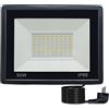 MOLVCE Faretto led da Esterno 50w Proiettore led da Esterno con spina, Faretto LED per esterni con cavo da 3 m, impermeabile IP66 per garage, giardino, campo sportivo, terrazza, cortile, 6500K bianco freddo
