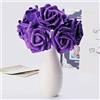 Tutoy 7Pcs Artificial Bouquet di Schiuma Glitter Artificiali Fiori Matrimonio Nuziale Partito Decor DIY Rose - Viola