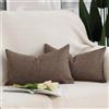 Madizz 2 Pezzi Lino Copricuscini Morbido Decorativo Fodere per Cuscino Lusso Stile per Divano Camera da Letto 30x50 cm Rosso