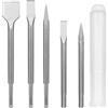 wiksite Set di scalpelli SDS Plus, 5 punte per trapano a percussione SDS Plus, include 3 scalpelli piatti e 2 scalpelli a punta per calcestruzzo, piastrelle, mattoni, cemento, pietra e muratura