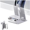 PULWTOP iMac Accessori per iMac 24 2021/2023/2024, Hub USB C per iMac M1/M3/M4 & Studio Display 27, iMac USB HUB con USB A/C 10 Gbit/s, SD/TF, M.2 SSD Case (SSD non incluso), iMac adattatore Argento