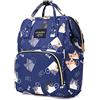 Lazeny Zaino Mamma Multifunzione Neonato Zaino Fasciatoio Borsa Impermeabile Nappy Stoffa Zaino Borsa con Grande Capacità, Maternità Borsa da Viaggio Pannolini/Borsa per la Cura (Gatto Marina)