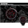 Orologio da Uomo Quarzo Nero Rosso Cinturino IN Silicone Polso Sport U1647