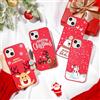 Pnakqil 4 Pezzi Natale Cover per iPhone 11 6.1, Rosso Christmas Carino Cartoon Babbo Nataliziei Alci Motivo Slim Morbida TPU Silicone Bumper Anti-Graffio Case,Natale 2