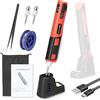Hancaner Kit Saldatore a Stagno 2000 MAh, Saldatore a Stagno a Batteria Max. 450°C-Tempo di Riscaldamento 25 Secondi con Base di Saldatura Lampada da Lavoro a LED e Pinzetta per Principianti.