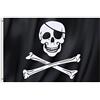 TRIXES Grande bandiera dei pirati Jolly Roger con teschio e tibie incrociate, 90 x 150 cm con anelli, vessillo appendibile per feste a tema decorazione nave fantasma TRIXES