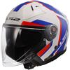 LS2 CASCO JET LS2 OF603 INFINITY II FOCUS WHITE BLUE RED-06 | LS2